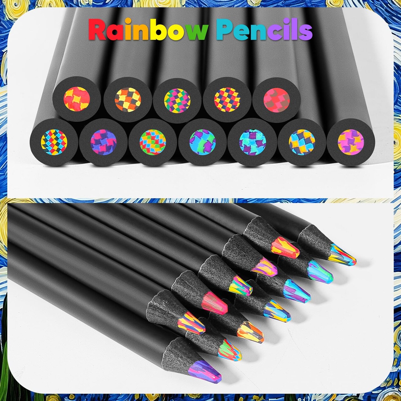12-Color Rainbow Pencils Aesthetic Jumbo Colored Pencils for Adult Coloring Sketching Drawing, Cute Drawing Kit Fun Pencils Cool Gifts Stuff Art Supplies for Adults Kids, School Supplies